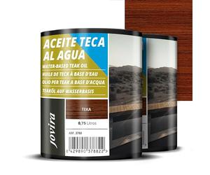 JOVIRA PINTURAS 1,5L | Aceite Teca al Agua, Protección y restauración de la madera Teca en intemperie (2X750 Mililitros, Teca) E-26-2