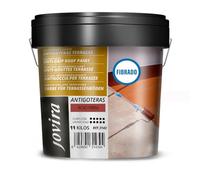 JOVIRA PINTURAS | 11 Kg| Pintura Impermeabilizante Antigoteras con Fibras - Sella Goteras y Grietas - Pintura Elástica para Terrazas, Tejados y Medianeras. (11 Kg, Rojo)