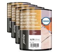 JOVIRA PINTURAS | 1Kg | Pintura Impermeabilizante Antigoteras con Fibras - Sella Goteras y Grietas - Pintura Elástica para Terrazas, Tejados y Medianeras. (750 Mililitros, Rojo) F-20 (Paquete de 4)