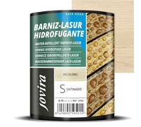 JOVIRA PINTURAS 750 ml - BARNIZ-LASUR Hidrofugante Protector Satinado al Agua. Protege, decora y embellece todo tipo de madera con efecto perlado. (750 Mililitros, Incoloro) E-20