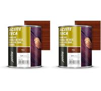 JOVIRA PINTURAS Aceite Teca 750ml, para madera exterior, Protección y restauración de la madera Teca en intemperie. (750 Mililitros, Teca) F-33 (Paquete de 2)