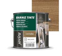 JOVIRA PINTURAS Barniz Brillante Tinte (6 colores). Barniz para madera. Protege, decora y embellece. (2,3 Litros, Castaño) D-5