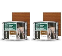 JOVIRA PINTURAS Barniz Brillante Tinte (6 colores). Barniz para madera. Protege, decora y embellece. (375 Mililitros, Roble) (Paquete de 2)