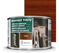 JOVIRA PINTURAS Barniz Brillante Tinte (6 colores). Barniz para madera. Protege, decora y embellece. (375 Mililitros, Teka) D-3