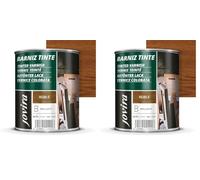 JOVIRA PINTURAS Barniz Brillante Tinte (6 colores). Barniz para madera. Protege, decora y embellece. (750 Mililitros, Roble) (Paquete de 2)