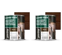 JOVIRA PINTURAS Barniz Brillante Tinte (6 colores). Barniz para madera. Protege, decora y embellece. (750 Mililitros, Nogal) (Paquete de 2)
