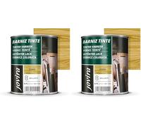 JOVIRA PINTURAS Barniz Brillante Tinte (6 colores). Barniz para madera. Protege, decora y embellece. (750 Mililitros, Pino) D-10 (Paquete de 2)
