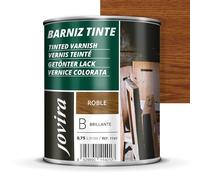 JOVIRA PINTURAS Barniz Brillante Tinte (6 colores). Barniz para madera. Protege, decora y embellece. (750 Mililitros, Roble)