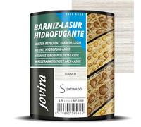 JOVIRA PINTURAS BARNIZ-LASUR Hidrofugante Protector Satinado al Agua | 750 ml | Protege, decora y embellece todo tipo de madera con efecto perlado. (750 Mililitros, Blanco)