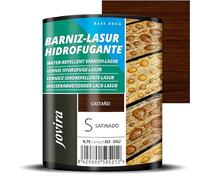 JOVIRA PINTURAS BARNIZ-LASUR Hidrofugante Protector Satinado al Agua. Protege, decora y embellece todo tipo de madera con efecto perlado. (750 Mililitros, Castaño)