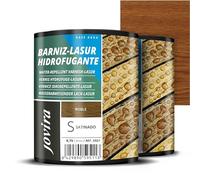 JOVIRA PINTURAS BARNIZ-LASUR Hidrofugante Protector Satinado al Agua. Protege, decora y embellece todo tipo de madera con efecto perlado. (2x750 Mililitros, Roble) E-35-2