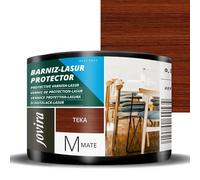 JOVIRA PINTURAS BARNIZ-LASUR Protector MATE al Agua |375 ML| Protege, decora y embellece todo tipo de madera. (375 Mililitros, Teka) G-13