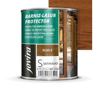 JOVIRA PINTURAS. BARNIZ LASUR PROTECTOR SATINADO (7 colores) Protege, decora y embellece todo tipo de madera (750 Mililitros, Roble) H-33