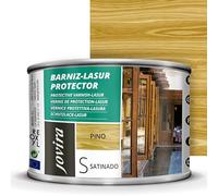 JOVIRA PINTURAS. BARNIZ LASUR PROTECTOR SATINADO (7 colores) Protege, decora y embellece todo tipo de madera (375 Mililitros, Pino) H-41