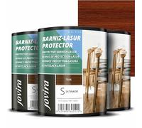 JOVIRA PINTURAS BARNIZ-LASUR Protector Satinado al Agua. Protege, decora y embellece todo tipo de madera. (3x750 Mililitros, Teka) E-8-3