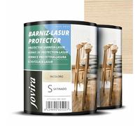 JOVIRA PINTURAS BARNIZ-LASUR Protector Satinado al Agua. Protege, decora y embellece todo tipo de madera. (2x750 Mililitros, Incoloro)