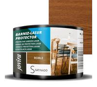 JOVIRA PINTURAS BARNIZ-LASUR Protector Satinado al Agua. Protege, decora y embellece todo tipo de madera. (375 Mililitros, Roble) E-3