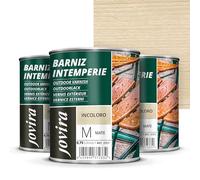 JOVIRA PINTURAS Barniz Madera Intemperie. Decora y embellece todo tipo de maderas al exterior, mesas, sillas, muebles, barcos, terrazas. (3X750 Mililitros, Mate)