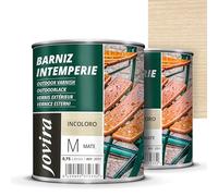 JOVIRA PINTURAS Barniz Madera Intemperie. Decora y embellece todo tipo de maderas al exterior, mesas, sillas, muebles, barcos, terrazas. (2X750 Mililitros, Mate) K-20-2