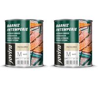 JOVIRA PINTURAS Barniz Madera Intemperie. Decora y embellece todo tipo de maderas al exterior, mesas, sillas, muebles, barcos, terrazas. (750 Mililitros, Mate) K-20 (Paquete de 2)