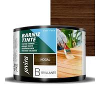 JOVIRA PINTURAS Barniz Tinte Brillante al Agua, acabado Brillo. Especial para teñir y barnizar maderas. (375 Mililitros, Nogal) F-35