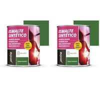 JOVIRA PINTURAS Esmalte Directo sobre Óxido Antioxidante Brillo. Protección y decoración de superficies de acero, hierro y madera, hierro y acero. (750 Mililitros, verde primavera) (Paquete de 2)