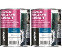 JOVIRA PINTURAS Esmalte Forja Antioxidante al Disolvente. Protección y decoración sobre hierro. (750 Mililitros, Azul Pavonado) (Paquete de 2)