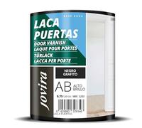 JOVIRA PINTURAS Esmalte Laca Puertas al Agua 750ML Alto Brillo, Renueva y decora las puertas y muebles de madera (750 Mililitros,Negro Grafito)