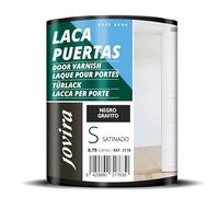 JOVIRA PINTURAS Esmalte Laca Puertas al Agua 750ML Satinado, Renueva y decora las puertas y muebles de madera (750 Mililitros, Negro Grafito) -T