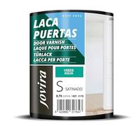 JOVIRA PINTURAS Esmalte Laca Puertas al Agua 750ML Satinado, Renueva y decora las puertas y muebles de madera (750 Mililitros, Verde Agua) -T