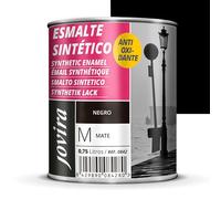 JOVIRA PINTURAS Esmalte Sintético Antioxidante | 750 ml | Mate | Esmalte directo sobre oxido. Para la protección y decoración de superficies de madera, hierro y acero. Mate (750 Mililitros, Negro)