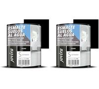 JOVIRA PINTURAS Esmalte Suelos al Agua. Especial para suelos de garajes, almacenes, gimnasios, lavanderías, parques infantiles, pistas deportivas, etc. (750 Mililitros, Negro) C-9 (Paquete de 2)