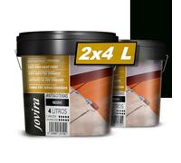JOVIRA PINTURAS Impermeabilizante Antigoteras, Terraza Antigoteras Caucho Elástica, pintura de terrazas, evita filtraciones en todo tipo de cubiertas y terrazas. (2x4 Litros, Negro)