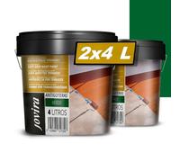 JOVIRA PINTURAS Impermeabilizante Antigoteras, Terraza Antigoteras Caucho Elástica, pintura de terrazas, evita filtraciones en todo tipo de cubiertas y terrazas. (2x4 Litros, Verde)
