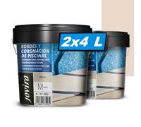 JOVIRA PINTURAS Pintura Bordes y Coronación de Piscinas. Antideslizante especial para renovar los bordes de las piscinas. (2x4 Litros, Arena) A-33B