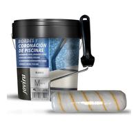 JOVIRA PINTURAS Pintura Bordes y Coronación de Piscinas+ Rodillo antigota 22 cm. (4 Litros, Blanco + Rodillo antigota 22 cm) A-32B-R