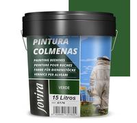 JOVIRA PINTURAS Pintura Colmenas al Agua, acabado Mate. Especial para Apicultura. Protege el interior y exterior de la colmena. (15 Litros, Verde) A-57