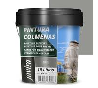 JOVIRA PINTURAS Pintura Colmenas al Agua, acabado Mate. Especial para Apicultura. Protege el interior y exterior de la colmena. (15 Litros, Gris) A-55