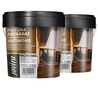 JOVIRA PINTURAS PINTURA FACHADAS ANTIMOHO. Repelente al agua, impermeable y anti fisuras. (2x4 Litros, Blanco)