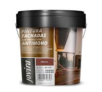 JOVIRA PINTURAS PINTURA FACHADAS ANTIMOHO. Repelente al agua, impermeable y anti fisuras. (4 Litros, Arcilla)