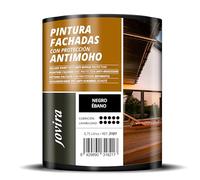 JOVIRA PINTURAS PINTURA FACHADAS ANTIMOHO. Repelente al agua, impermeable y anti fisuras. (750 Mililitros, Negro Ébano)