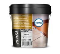 JOVIRA PINTURAS Pintura Impermeabilizante Antigoteras fibrado. Revestimiento Elástico, para Terrazas, Paredes, Medianeras y Tejados. (15 Litros, Blanco) A-45B