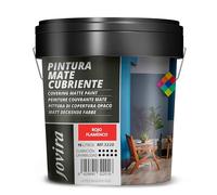 JOVIRA PINTURAS Pintura Mate Cubriente | 24 colores | Pintura interior-exterior con excelente poder cubriente. (15 Litros, Rojo Flamenco)-T