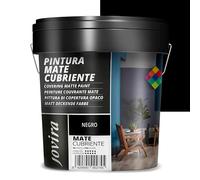 JOVIRA PINTURAS Pintura Mate Cubriente | 24 colores | Pintura interior-exterior con excelente poder cubriente. (15 Litros, Negro) A-31B