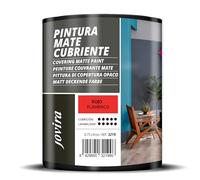 JOVIRA PINTURAS Pintura Mate Cubriente | Colores | Pintura interior-exterior con excelente poder cubriente. (750 Mililitros, Rojo Flamenco)-T