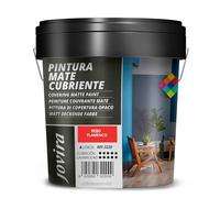 JOVIRA PINTURAS Pintura Mate Cubriente | Colores | Pintura interior-exterior con excelente poder cubriente. (4 Litros, Rojo Flamenco)-T