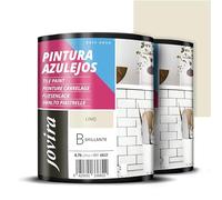 JOVIRA PINTURAS Pintura para Azulejos, Alto Brillo al Agua. Da una imagen nueva a tu cocina y baño. (2x750 Mililitros, Lino) B-6-2
