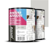 JOVIRA PINTURAS Pintura para Azulejos al Agua. Da una imagen nueva a tu cocina y baño. (2x750 Mililitros, Gris Humo)