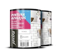 JOVIRA PINTURAS Pintura para Azulejos al Agua. Da una imagen nueva a tu cocina y baño. (2x750 Mililitros, Blanco Brillante)