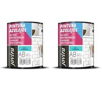 JOVIRA PINTURAS Pintura para Azulejos, Alto Brillo al Agua. Da una imagen nueva a tu cocina y baño. (750 Mililitros, Azul Turquesa) B-11 (Paquete de 2)